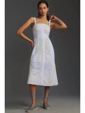 Anthropologie English Factory Sleeveless Patchwork Midi Dress Sz XS